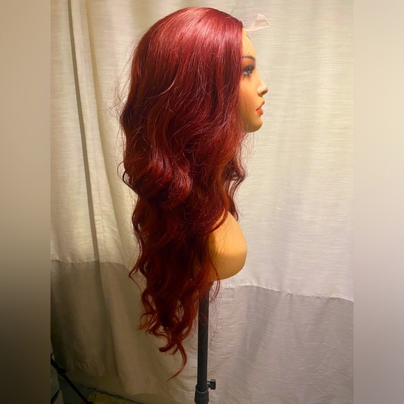 HAIR-26 inch long WINE colored wig - Picture 2 of 5